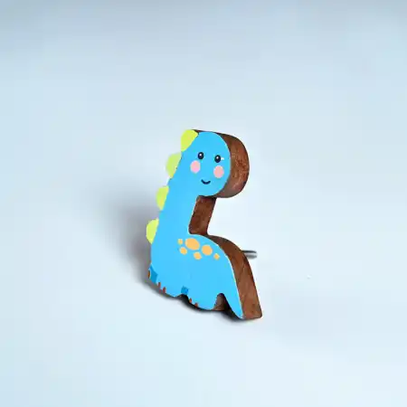 Handmade Acacia Wood Dinosaur Kids Furniture Knob